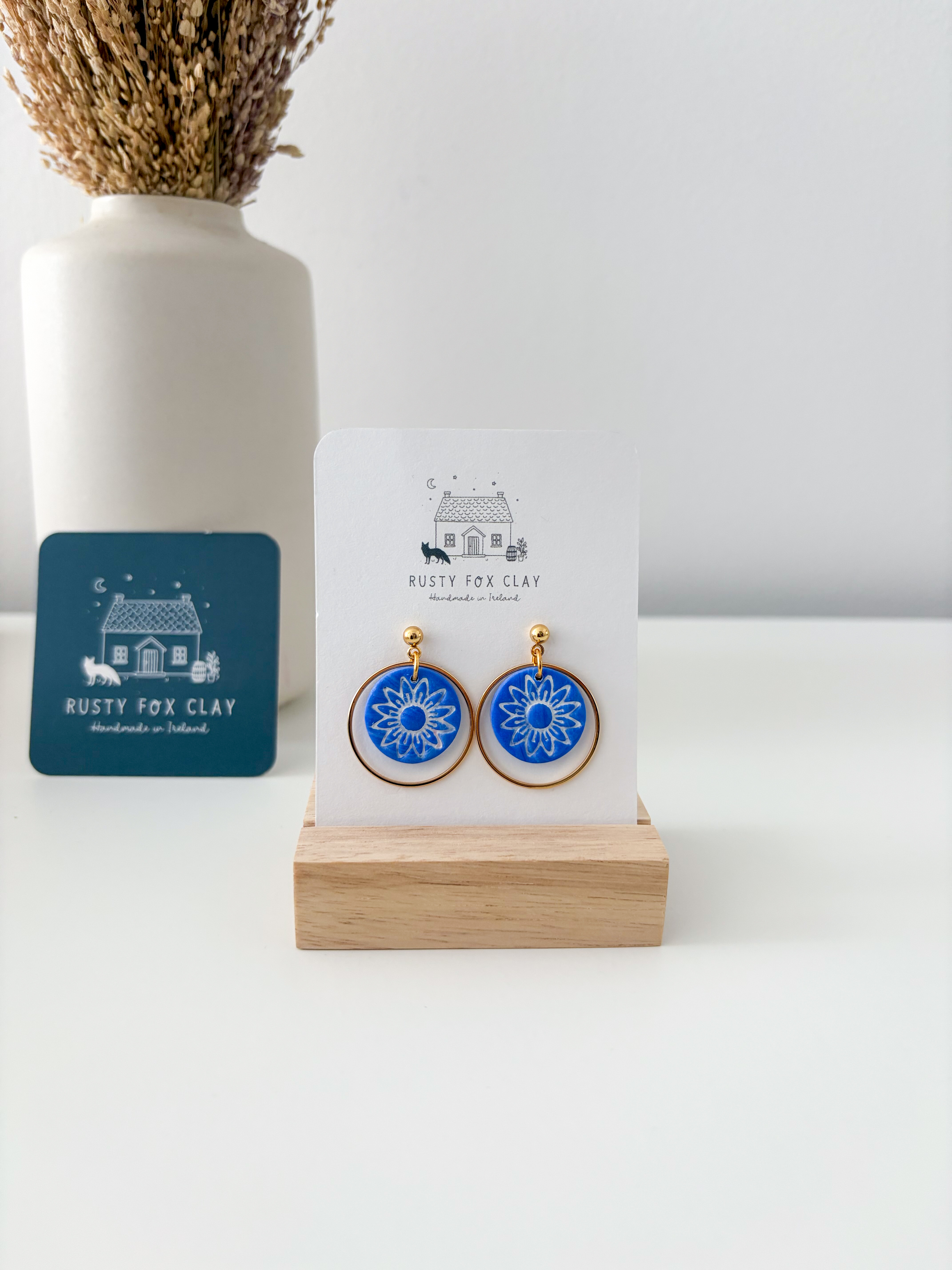 Huaraz 3.0 — handmade polymer clay earrings by Rusty Fox Clay