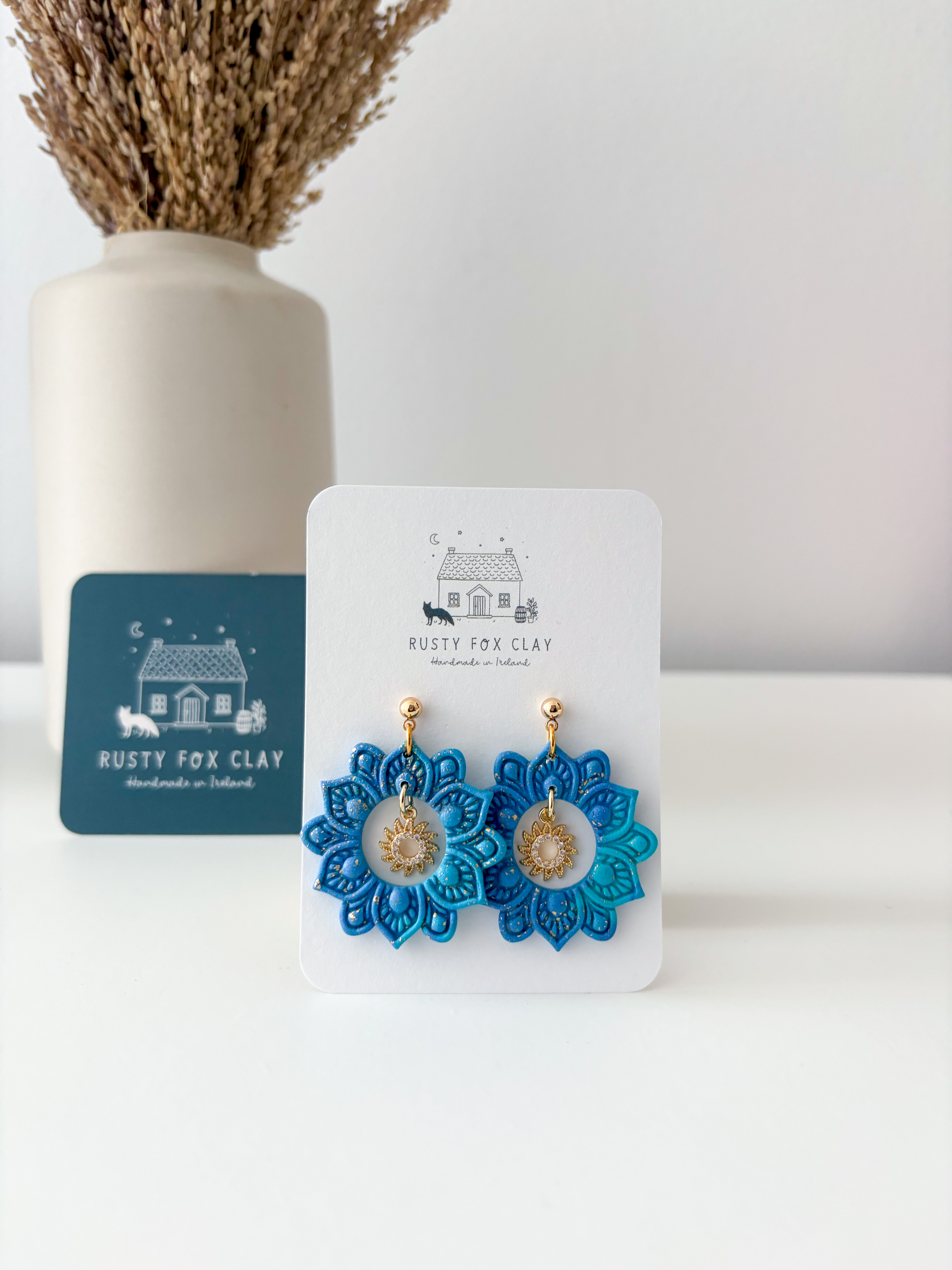 La Paz — handmade polymer clay earrings by Rusty Fox Clay